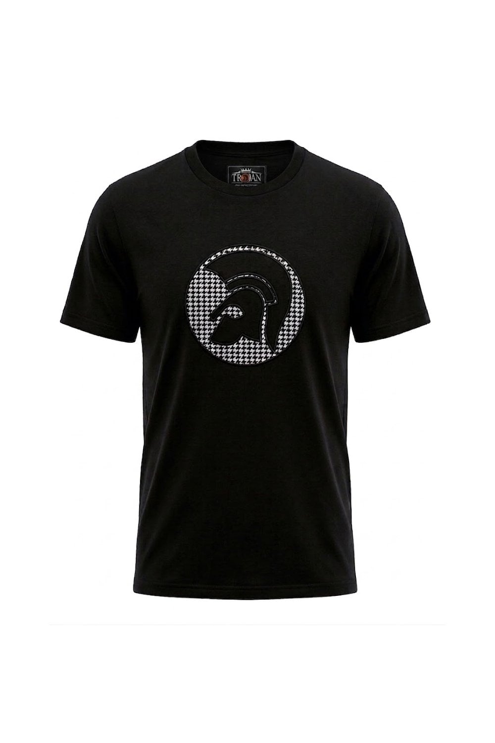Trojan Applique Houndstooth Jacquard Tee Black