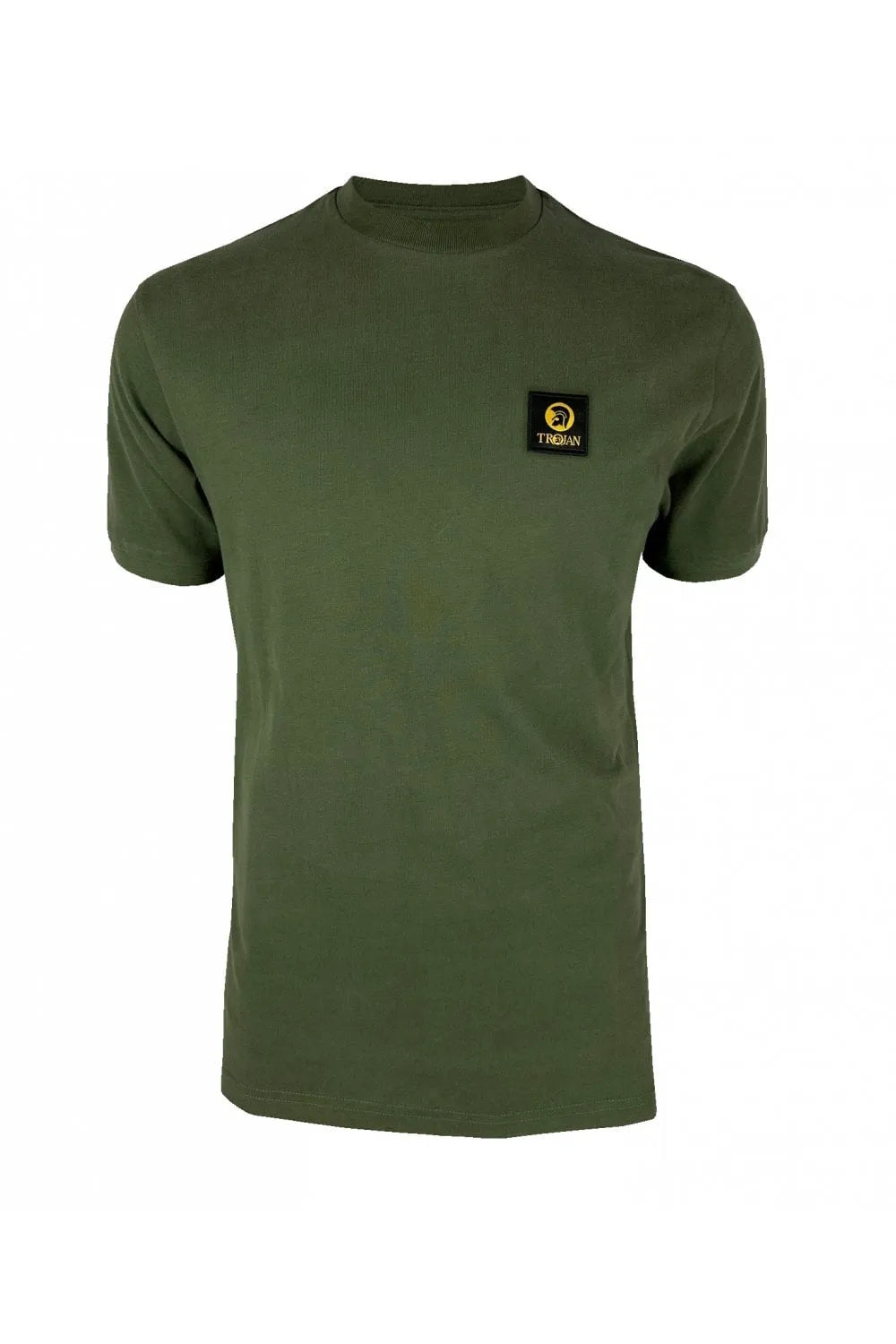 Trojan Badged Plain Tee In Army Green