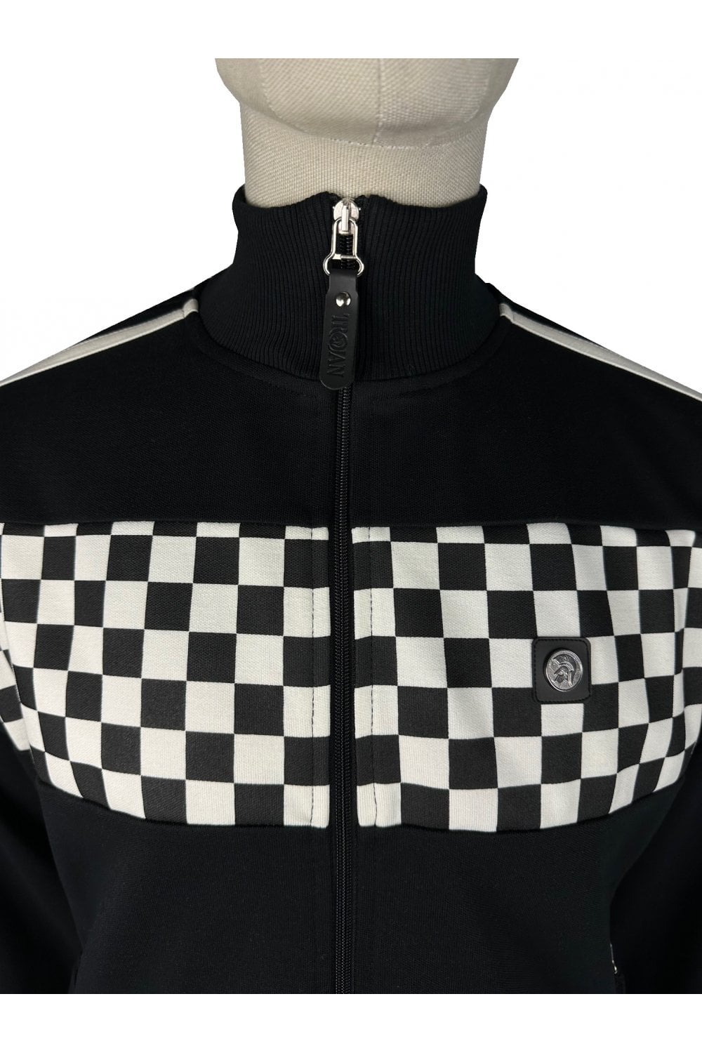 Trojan Chequerboard Track Top Black - RD1 Clothing
