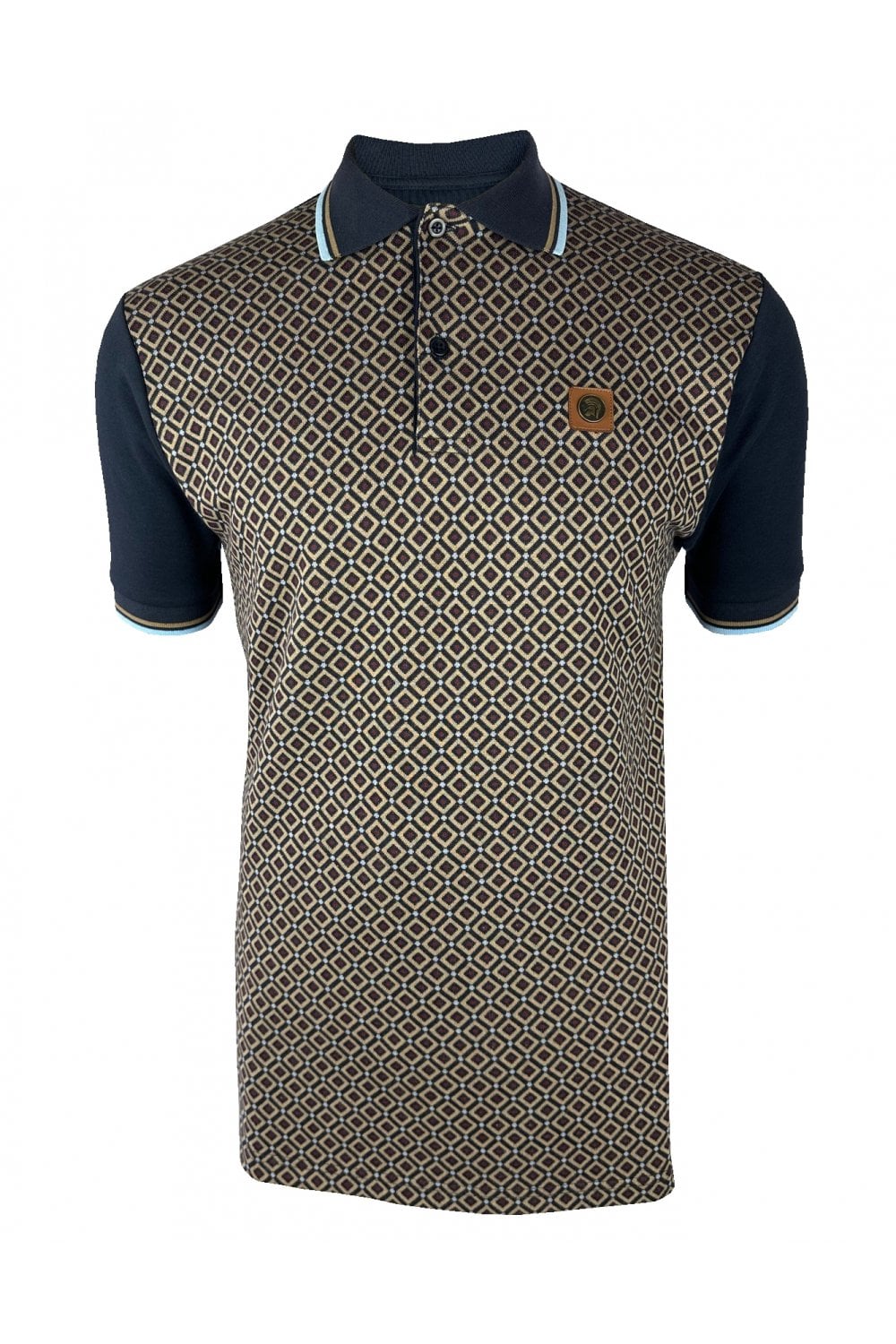 Trojan Diamond Panel Polo Navy