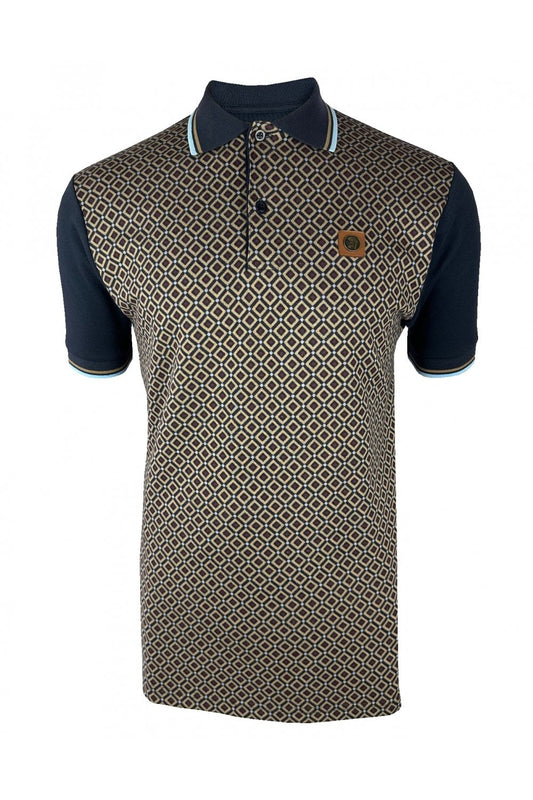 Trojan Diamond Panel Polo Navy