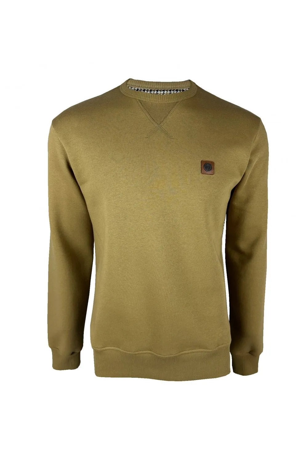 Trojan Houndstooth Trim Crew Sweat Camel - RD1 Clothing