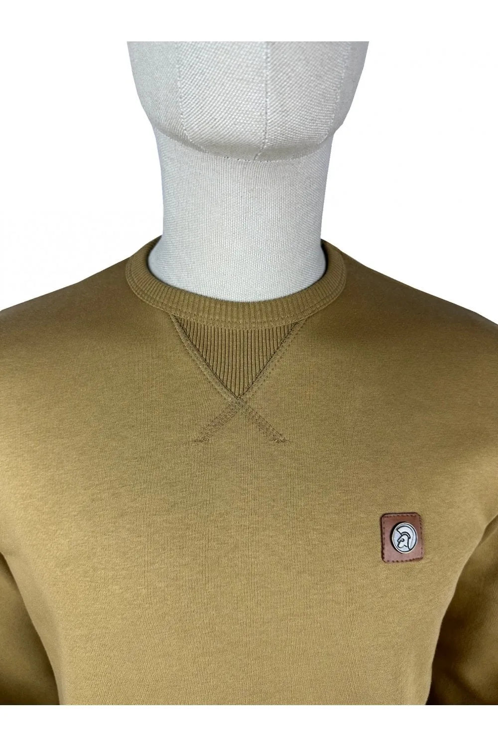 Trojan Houndstooth Trim Crew Sweat Camel - RD1 Clothing