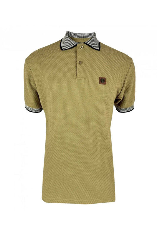 TROJAN Jacquard collar tectured polo