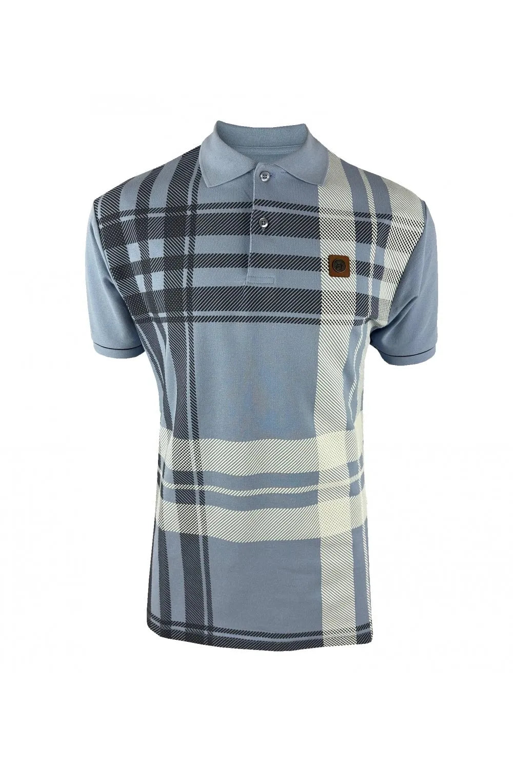 Trojan Check Panel Polo In Sky - RD1 Clothing