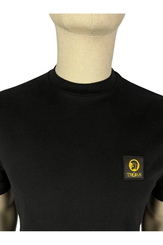 Trojan Plain Badged Tee in Black - RD1 Clothing