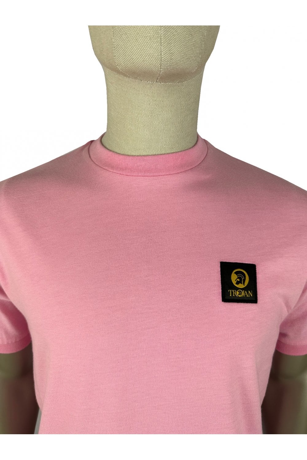 Trojan Plain Badged Tee in Pink