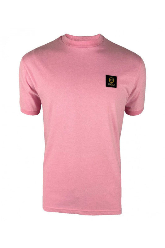 Trojan Plain Badged Tee in Pink - RD1 Clothing