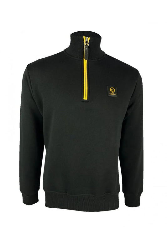 Trojan Quarter Zip Sweat In Black