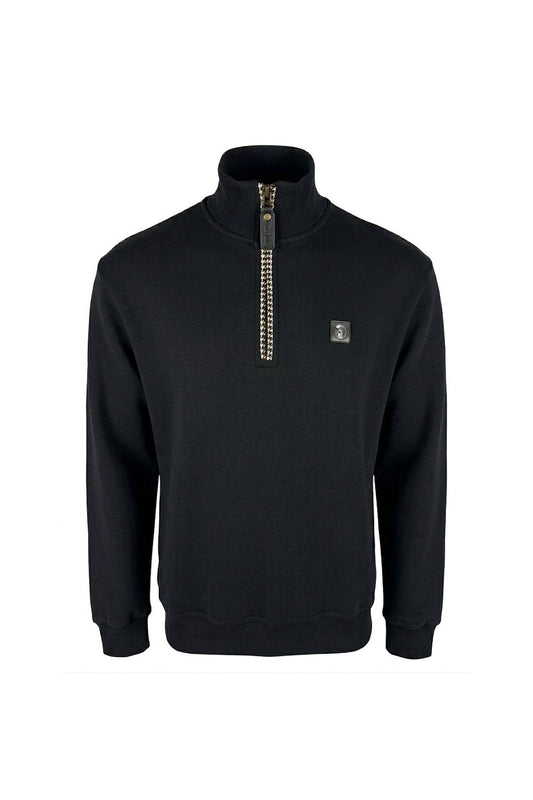 Trojan Quarter Zip Trim Sweat Black