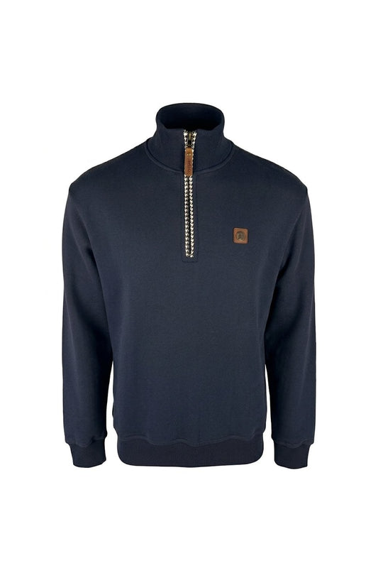 Trojan Quarter Zip Trim Sweat Navy
