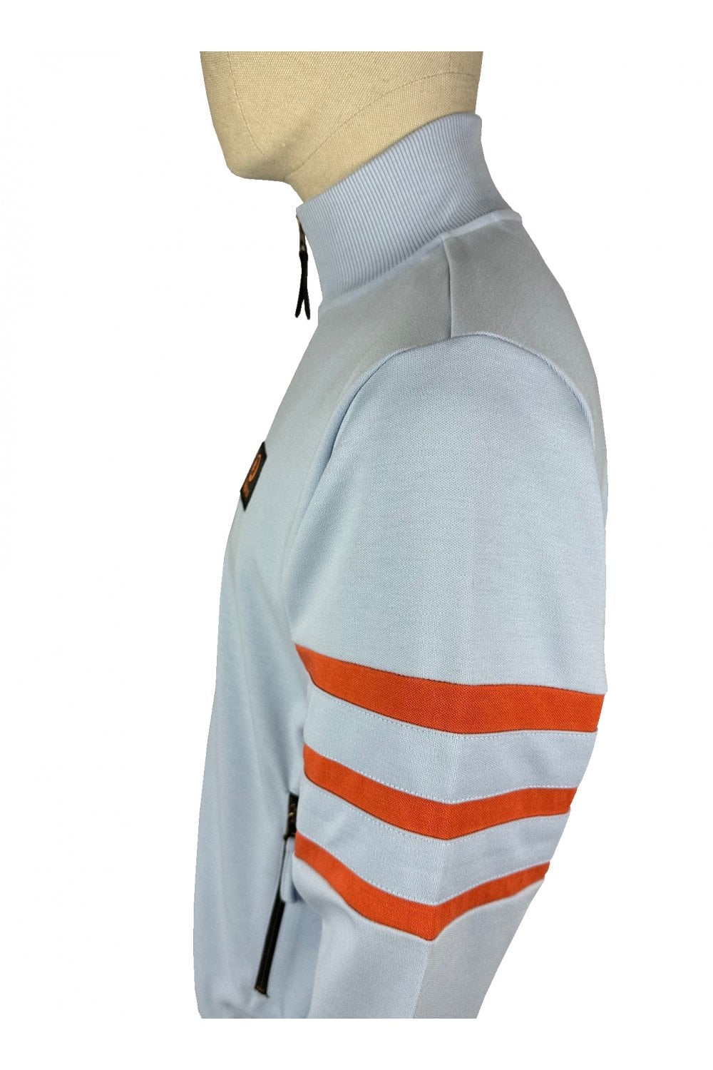 Trojan Stripe Sleeve Track Top in Powder