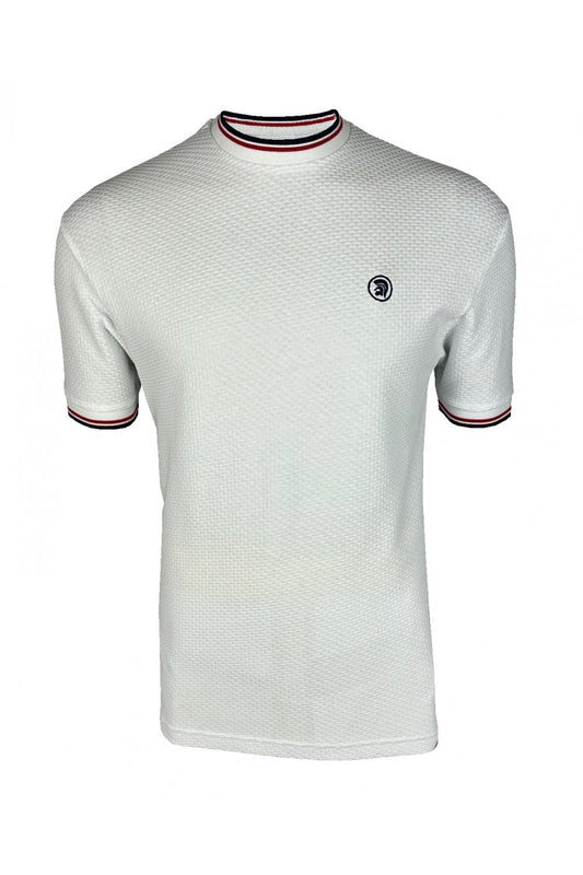 Trojan Twin Tipped Textured T-Shirt in White