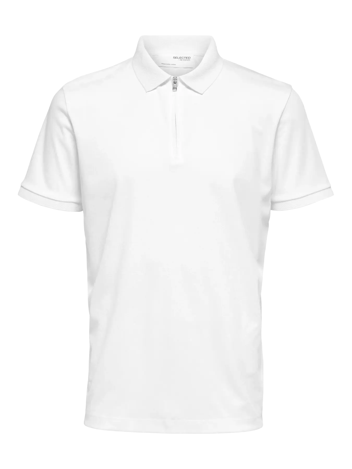 Selected Slmfave Zip Polo White - RD1 Clothing