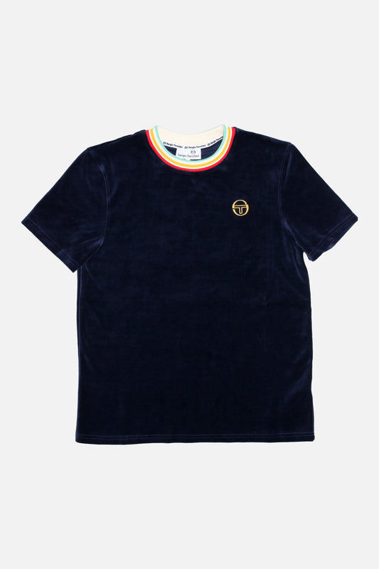 Sergio Tacchini Slice Velour T-shirt in Maritime Blue