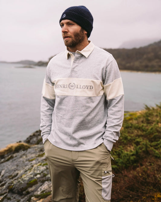 Henri Lloyd Voyager Rugby Shirt Light Grey Melange/Off White