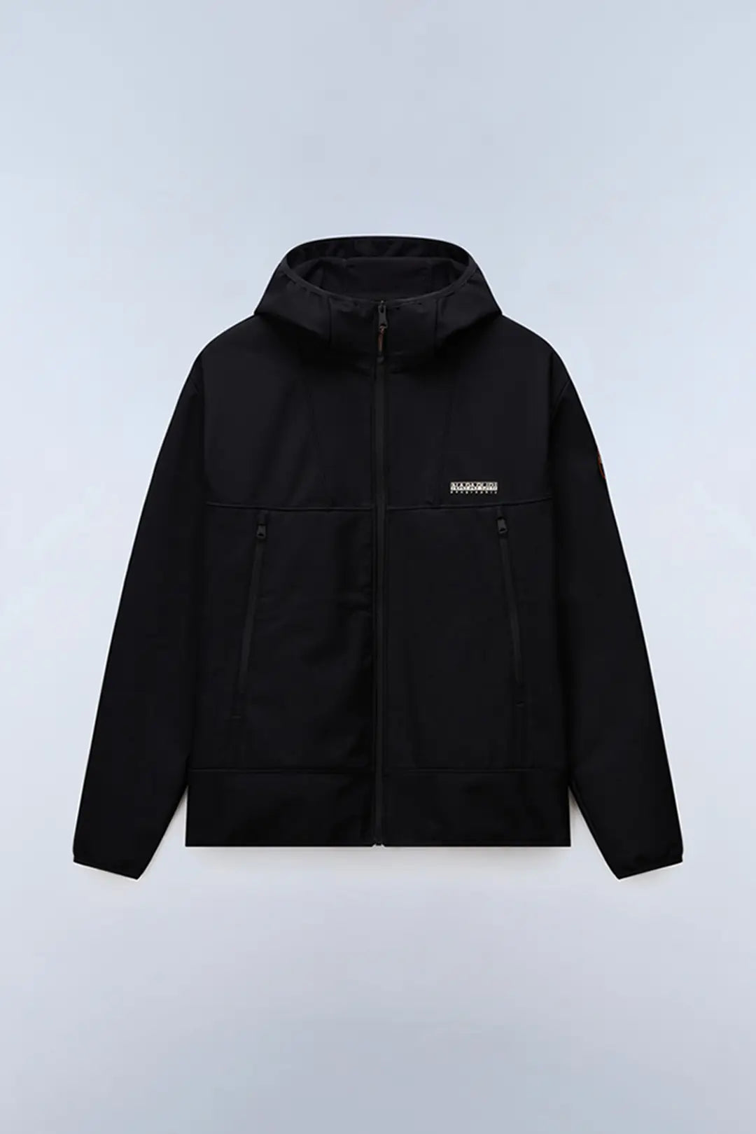 Black Napapijri A-Biois jacket with a sleek design, shown in an XL size, featuring a modern and stylish outerwear look.