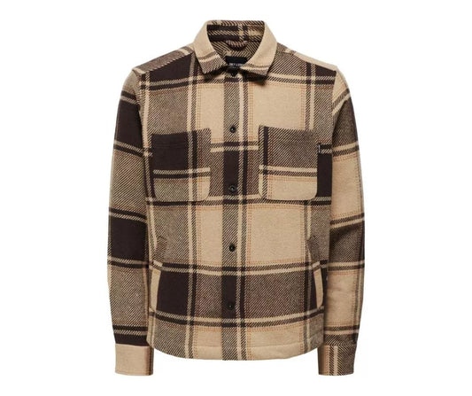 Only & Sons Mace Check Overshirt In Chinchilla - RD1 Clothing