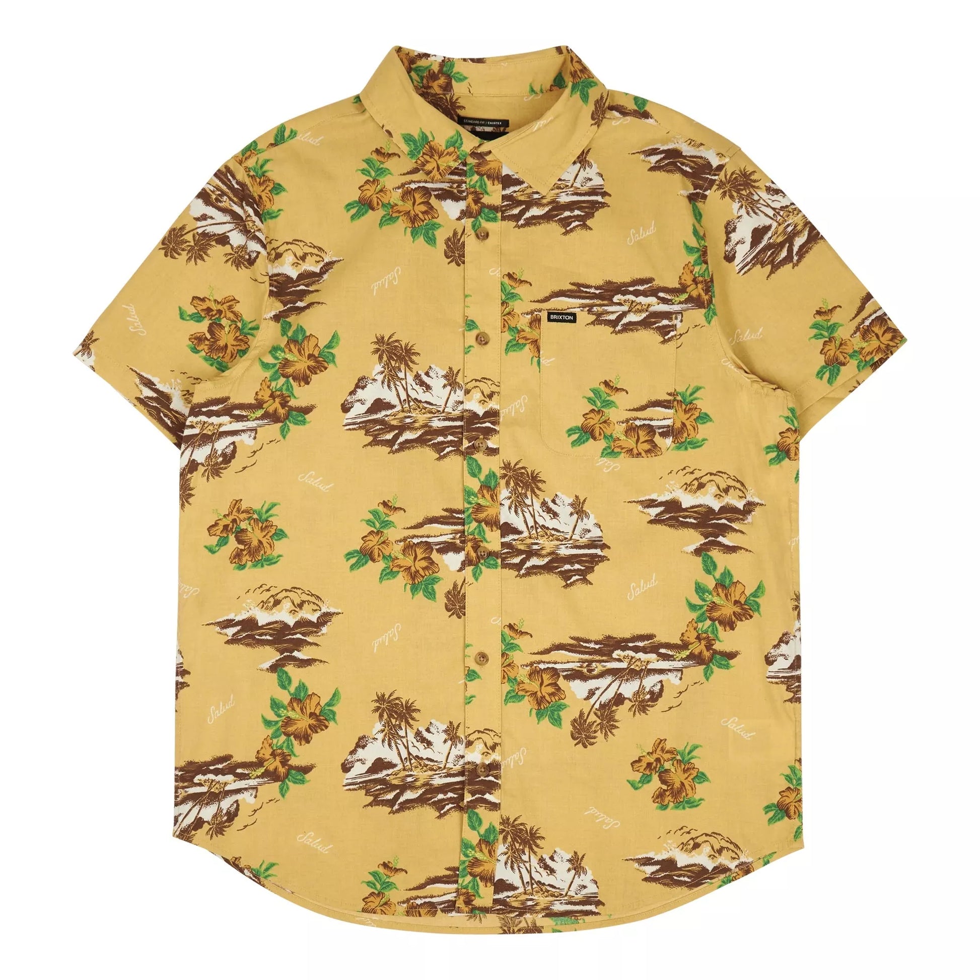 Brixton Charter Print SS Shirt Straw/ Paradise