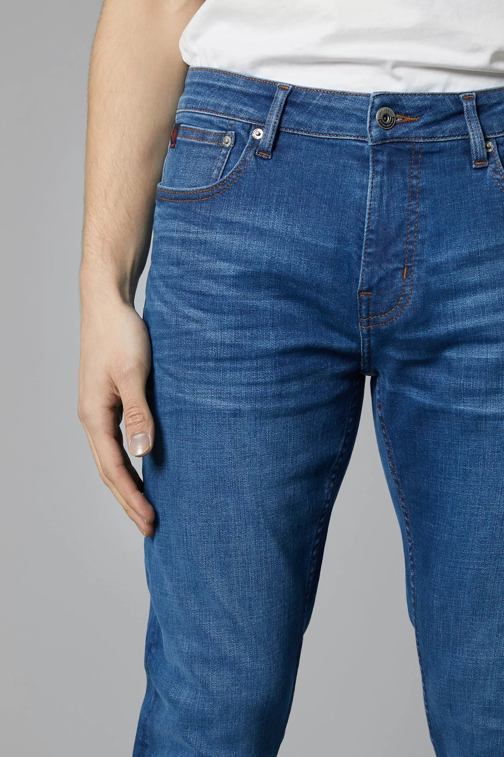 DML Florida Tapered Fit Jeans In Mid Blue - RD1 Clothing