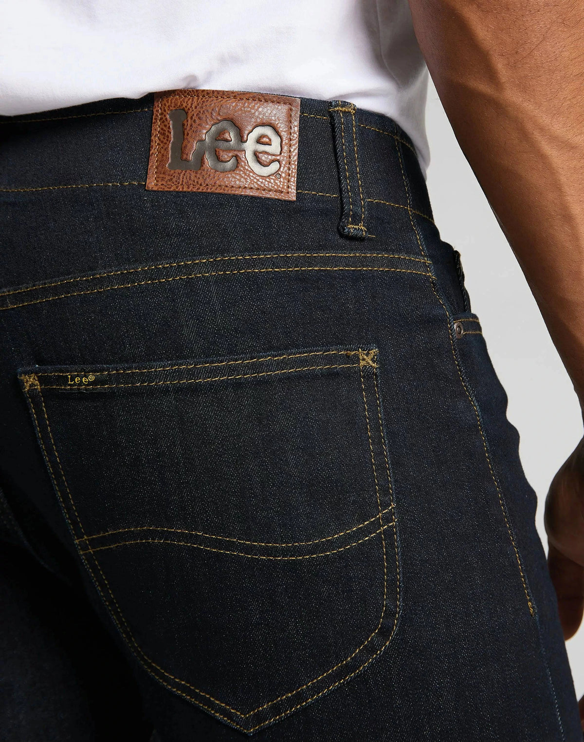 Slim fit Lee Jeans MVP in rinse wash, showing classic denim fabric and tailored design, perfect for casual or stylish wear