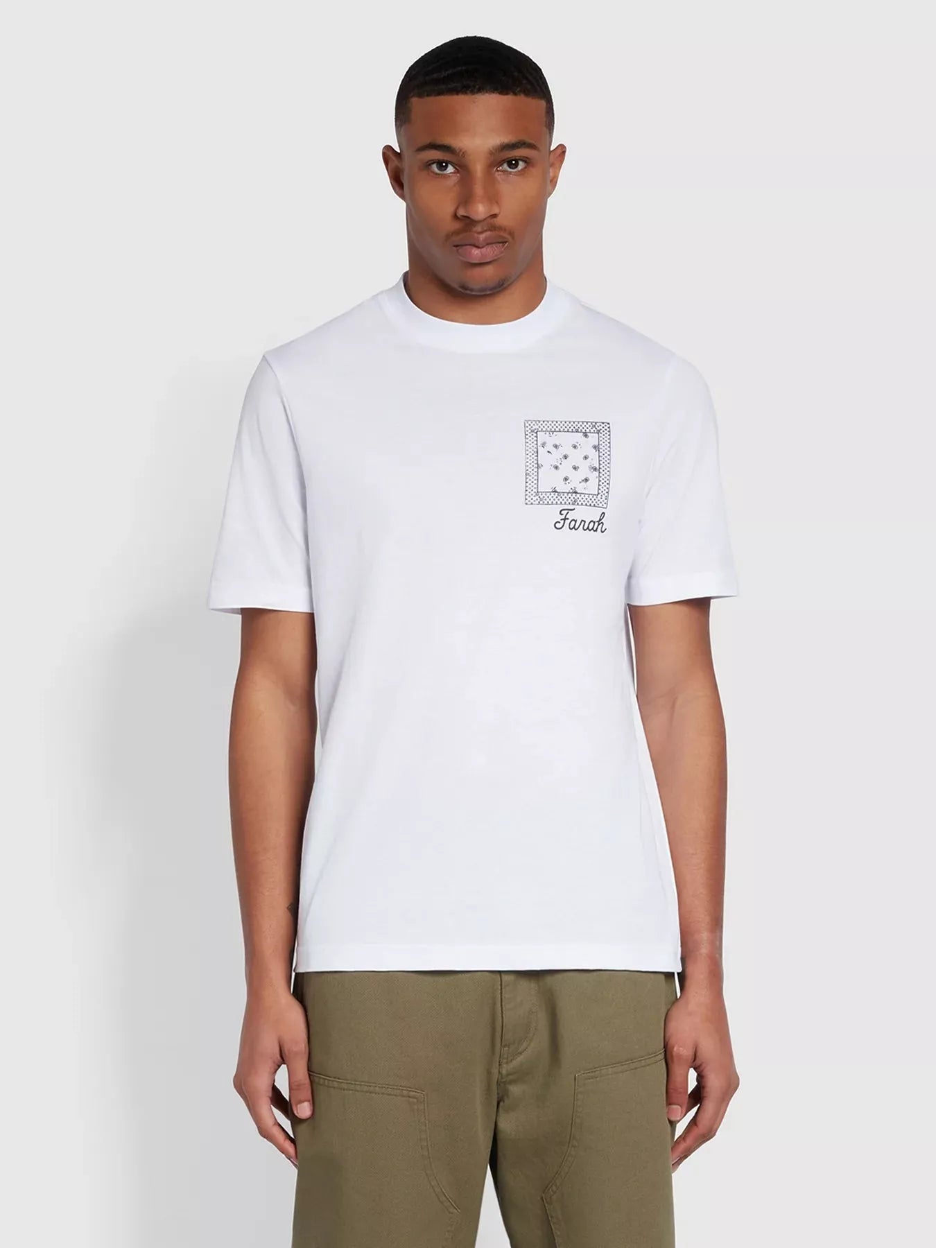 Farah Vinnie Regular Fit Printed T-Shirt In White