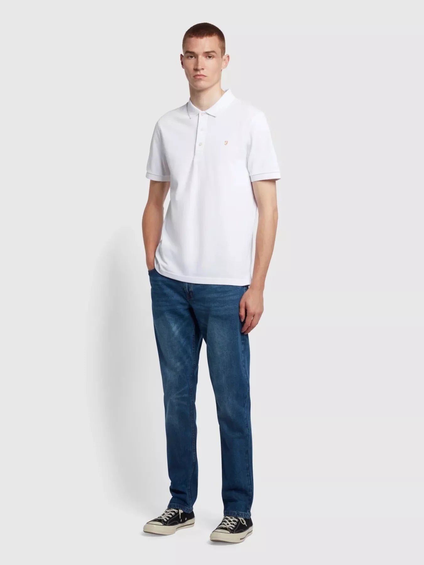 Farah Blanes SS Polo in White